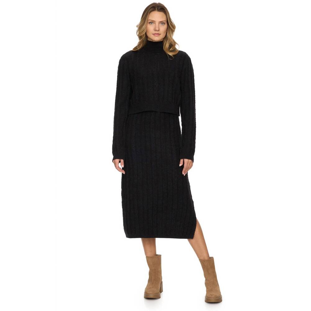 NEW FLAGS & ANTHEM mecca midi dress in black